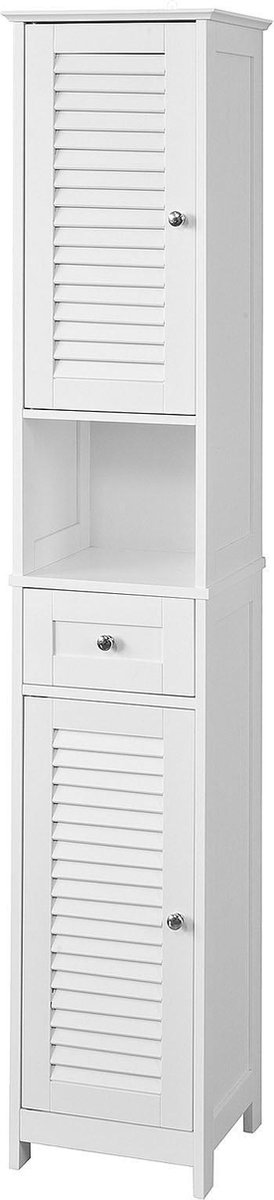 Simpletrade Badkamerkast - Opbergkast - Lade - Lamellendeuren - Hout