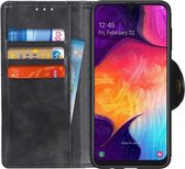 Samsung Galaxy A50 Book Case Hoesje Kunst Leer Wallet Zwart