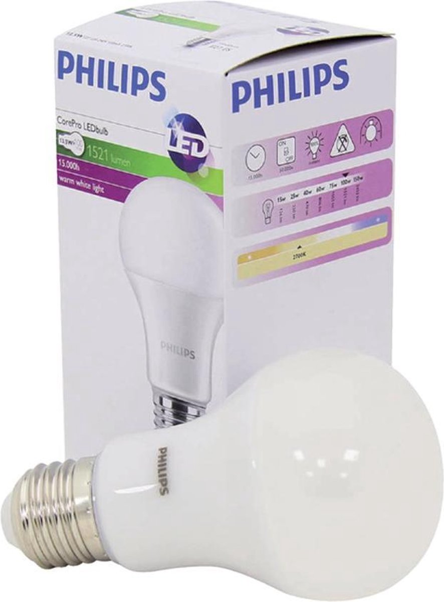 Ledlamp Philips CorePro LEDbulb E27 13 | 5W=100W 1520 Lumen | 10 stuks