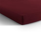Comfortabele Jersey Lits-jumeaux Hoeslaken Bordo | 160/180x200 | Zacht En Dichtgebreid | Rondom Elastiek