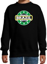 Have fear Brazil is here / Brazilie supporter sweater zwart voor kids 12-13 jaar (152/164)