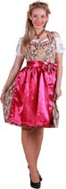 Dirndl - Tirolerjurk - Lisa-Marie - Roze- bloemen - Jurk - Schort (mt46)