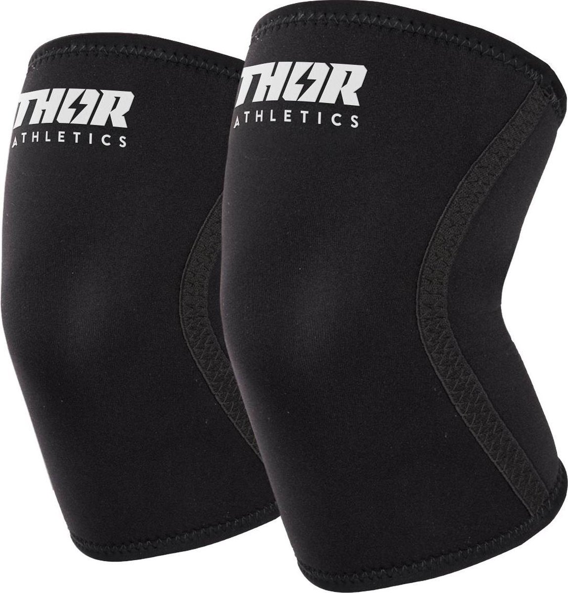 Thor Athletics - Knee Sleeves Zwart - 7MM - Krachttraining Accessoires - Powerlifting - Bodybuilding - Squat - Maat (L)