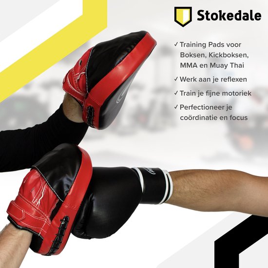 Boksen en Trainen met de Boks Pads van Stokedale – Training Pads – 22/27 cm  - Set van 2 | bol.com