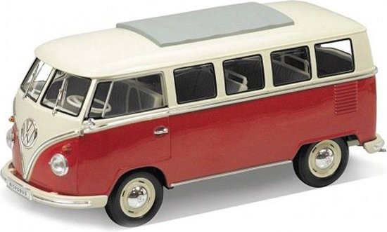 deugd jogger hongersnood 1963 Volkswagen T1 Bus (Rood/Wit) 1/24 Welly - Modelauto - Schaalmodel -  Miniatuurauto | bol.com
