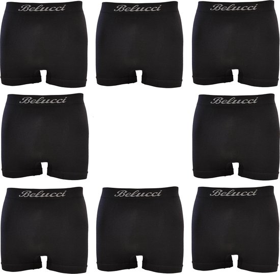 Belucci Heren Boxershorts - 8-pack - Zwart Maat M/L - Belucci