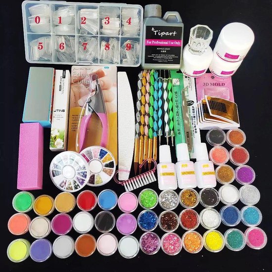 Een nacht Niet meer geldig middernacht Acrylnagels Starterspakket| Nail Art Pakket | Nagelset | 42 kleuren Acryl |  500... | bol.com