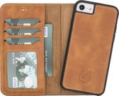 Mjora Lederen Apple iPhone SE 2020 Hoesje (New edition Tweedelige ontwerp: Book Case / Hardcase - Antique Golden Brown)