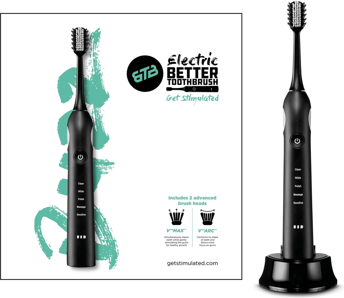 Electric Better Toothbrush - Elektrische tandenborstel - Zwart | bol.com