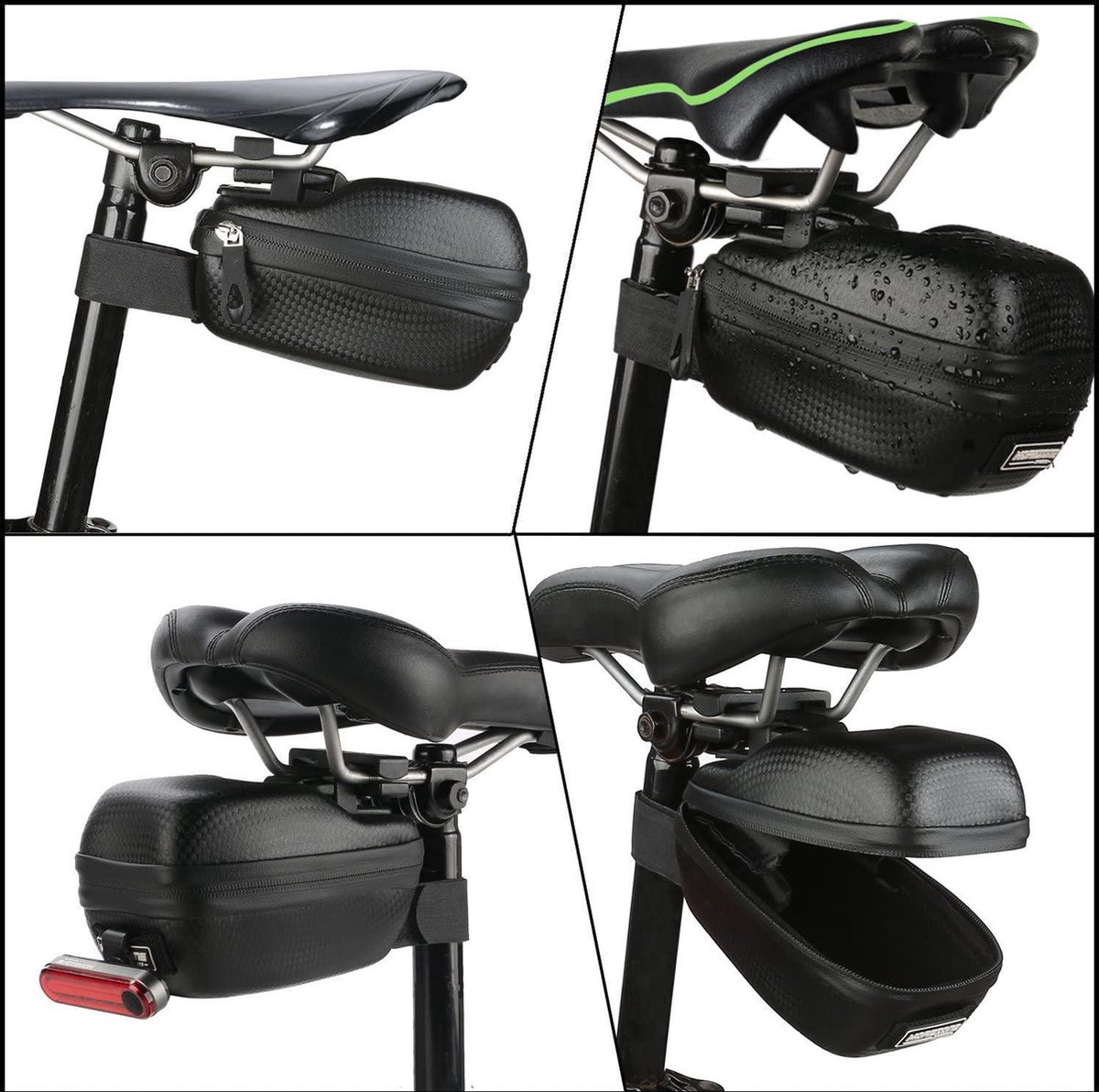LPORF Fietszadeltas stabilisator, anti-schok zadeltas stabilisator, fiets achterbank zak houder voor fiets waterfles montage voor fietsen