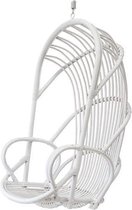 Hangstoelen - hangstoel The Vintage wit - ergonomisch - draagkracht 200 kg - natuurlijk rotan - gebruik binnenshuis