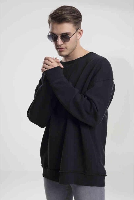 Urban Classics - Oversize Open Edge Crew Sweater/trui - 5XL - Zwart