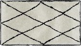 Vloerkleed - berber - beni quarain - beige / zwart - 80x150 - met rand - hoogpolig - rechthoekig
