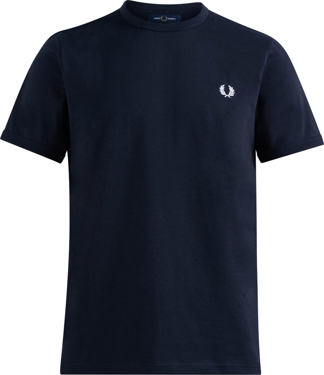 Fred Perry Ringer regular fit T-shirt M3519 korte mouw O-hals Blauw