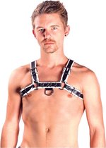 Mister b leather chest harness black-white medium