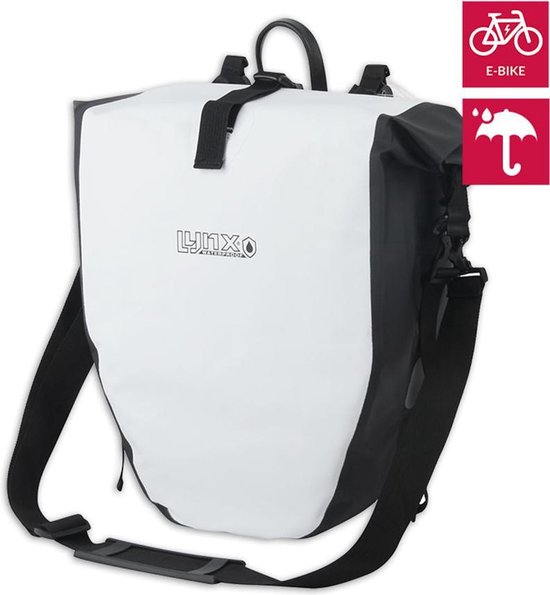 Lynx Waterdichte Fietstas Tarpaulin XL 25 Liter - Wit van Lynx. — afbeelding 5