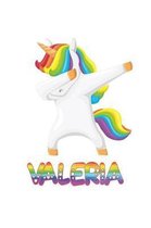 Valeria: Valeria 6x9 Journal Notebook Dabbing Unicorn Rainbow