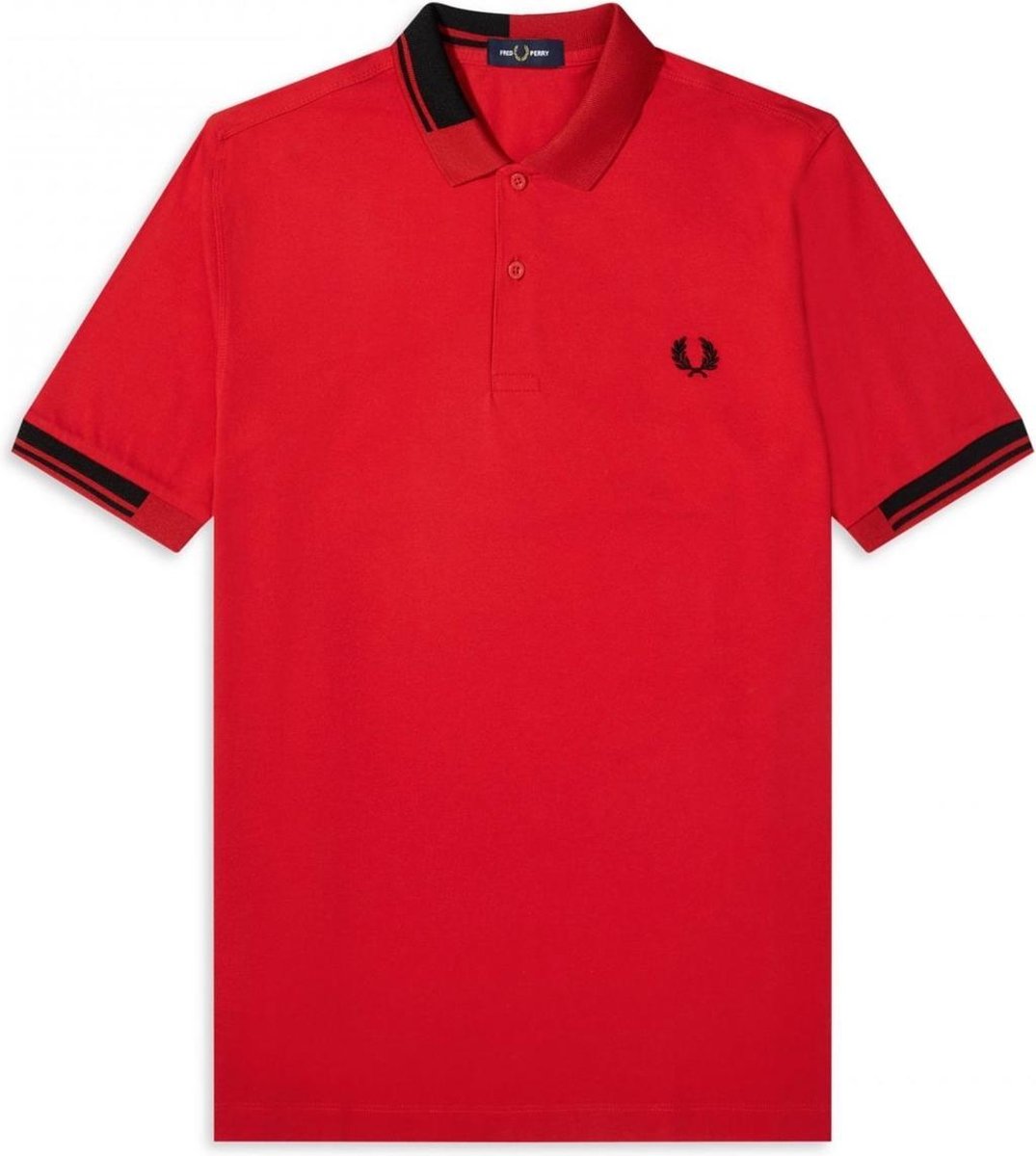 Fred Perry - Abstract Collar Polo Shirt - Rode Polo - M - Rood