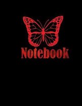 Notebook Red Motht - Large (8.5 x 11 inches) - 120 Pages- Black Cover