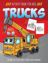 Trucks Activity Book for Kids Ages 4-8