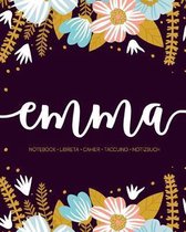 Emma: Notebook - Libreta - Cahier - Taccuino - Notizbuch: 110 pages paginas seiten pagine: Modern Florals First Name Noteboo