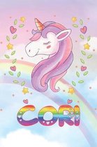 Cori: Cori Unicorn Notebook Rainbow Journal 6x9 Personalized Customized Gift For Someones Surname Or First Name is Cori