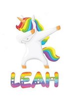 Leah: Leah Journal Notebook Dabbing Unicorn Rainbow