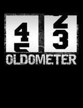 Oldometer 43: Oldometer 42-43 .43th Birthday Funny Gift