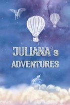 Juliana's Adventures: A Softcover Personalized Keepsake Journal for Baby, Cute Custom Diary, Unicorn Writing Notebook with Lined Pages