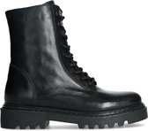 Sacha - Dames - Zwarte leren veterlaarsjes - Maat 38