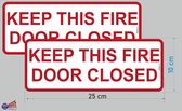 Keep fire door closed sticker set.