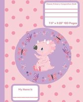 Classic Primary Composition Book: Primary Composition Notebook Dinosaur Early Creative Writing Tablet Pink Purple