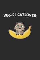 Veggie Catlover: Notizbuch, Notizheft, Notizblock Geschenk-Idee f�r Katzen Fans Karo A5 120 Seiten