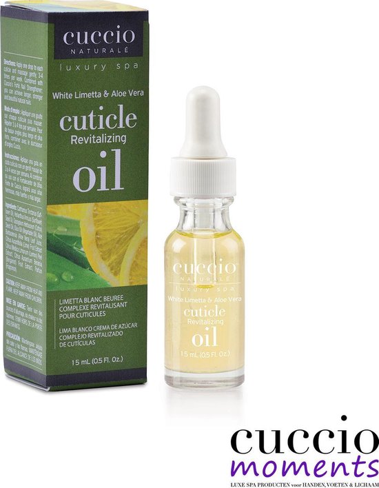 Foto: Cuccio cuticle revitalizing complex oil 15ml white limetta aloe vera verzorgende nagelriemolie hydrateert en verzorgd beschermd en geneest de nagelriemen nagels ideaal voor je eigen spa ritueel home