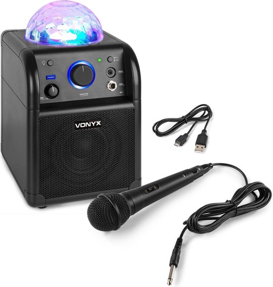 Karaoke set Vonyx SBS50B Zwarte karaoke set op accu met