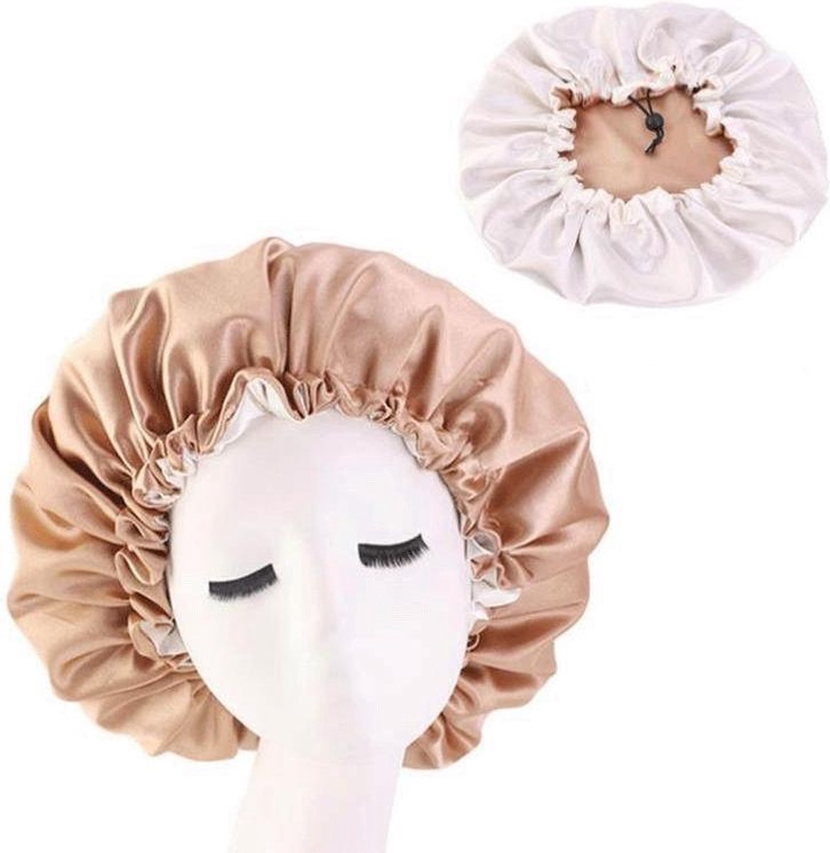 Gutfeeling Bonnet Bonnet de nuit Zwart - Sangle réglable - Double face - Bonnet  de