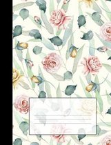 Vintage Floral Notebook: Red & Yellow Roses Graph Ruled Composition