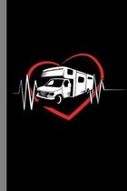 RV Heartbeat: Roadtrip Minivan Recreational Vehicle RV Heartbeat Truck Gift For Mechanic And Travelers (6''x9'') Dot Grid Notebook To