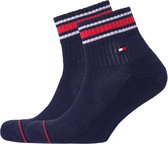 Tommy Hilfiger Iconic Quarter Socks (2-pack) - heren sneaker sportsokken katoen - donkerblauw - Maat: 47-49