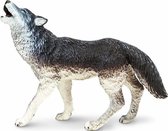 Safari Speeldier Wolf Junior 9,5 X 7 Cm Zwart/grijs