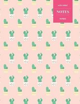 Wide Ruled Notes 110 Pages: Cactus Notebook for Kids, Teens and Students - Succulent Llama Pattern
