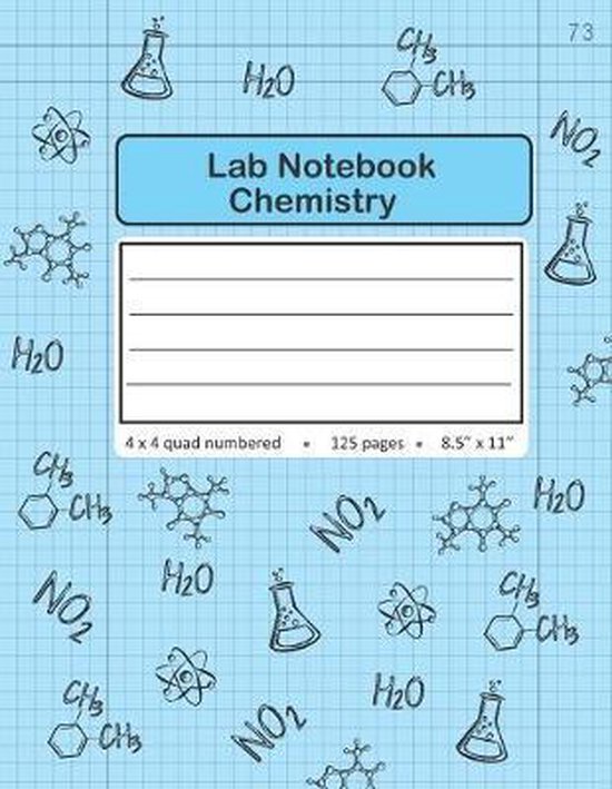 Lab Notebook Chemistry 4 x 4 Quad Numbered Pages 9781690005698