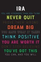 Ira You Are Stronger Than You Think Never Quit Prove Them Wrong Dream Big You Have What It Takes Think Positive You Are Worth It Dont Stop Believing Y