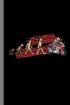 Biker Evolution: Motocross Motorsport Motorcycle Motor Gift For Racers And Riders (6''x9'') Dot Grid Notebook To Write In