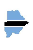 The Flag of Botswana Overlaid on The Map of the African Nation Journal