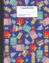 Composition Book Wide-Ruled Back to School Supplies Pattern: Classroom Notebook
