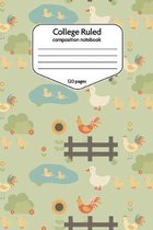 College Ruled Composition Notebook: 6x9 120 Page Farm Theme