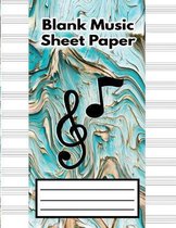 Blank Music Sheet Paper: Awesome Blue Gold Marble Cover - Music Manuscript Paper, Staff Paper, Musicians Notebook - Perfect for Learning (100 p