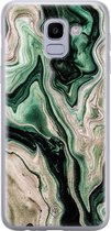 Samsung J6 (2018) hoesje siliconen - Groen marmer / Marble | Samsung Galaxy J6 (2018) case | groen | TPU backcover transparant