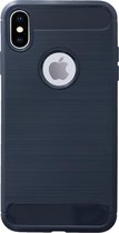 BMAX Carbon soft case hoesje geschikt voor Apple iPhone Xs Max / Soft cover / Telefoonhoesje / Beschermhoesje / Telefoonbescherming - Blauw